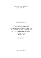 Prijedlog radno terapijskog procesa u dislociranoj jedinici Zaprešić