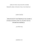 Specifičnosti fizioterapije kod osoba s kraniocerebralnim ozljedama nakon prometnih nesreća