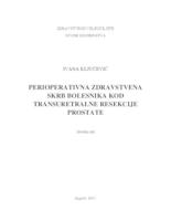 Perioperativna zdravstvena skrb pacijenata kod transuretralne resekcije prostate (TURP)