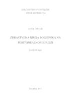 Zdravstvena njega bolesnika na peritonejskoj dijalizi