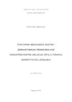 Postupnik medicinske sestre i zdravstvenog tehničara kod radiofrekventne ablacije (RFA) u terapiji Barrettovog jednjaka