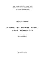 Novi pogled na moralne vrednote u radu fizioterapeuta