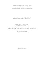 Primjena kisika - intervencije medicinske sestre