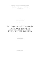 Kvaliteta života nakon ugradnje totalne endoproteze koljena