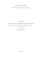 LABORATORIJSKI PRISTUP DIJAGNOSTICI METABOLIČKIH BOLESTI JETRE: WILSONOVA BOLEST, HEMOKROMATOZA, NEDOSTATAK  alfa 1 - ANTITRIPSINA