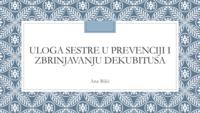 Uloga sestre u prevenciji i zbrinjavanju dekubitusa