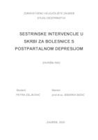 Sestrinske intervencije u skrbi za bolesnice s postpartalnom depresijom