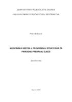 Medicinska sestra u provođenju strategija za prirodnu prehranu djece