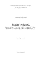 Najčešća rizična ponašanja kod adolescenata