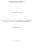 Postoperativna rehabilitacija nakon reozljede prednjeg križnog ligamenta u nogometu