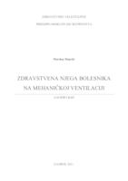 Zdravstvena njega bolesnika na mehaničkoj ventilaciji.