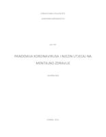 Pandemija koronavirusa i njezin utjecaj na mentalno zdravlje