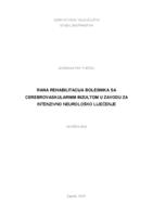 prikaz prve stranice dokumenta Rana rehabilitacija bolesnika sa cerebrovaskularnim inzultom u zavodu za intenzivno neurološko liječenje