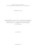 prikaz prve stranice dokumenta Priprema djece na laboratorijske pretrage u vrijeme pandemije Covid 19